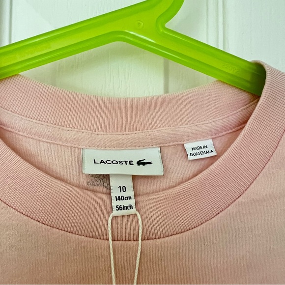 🆕Lacoste girl cotton t-shirt size10 140cm light pink - Picture 2 of 6